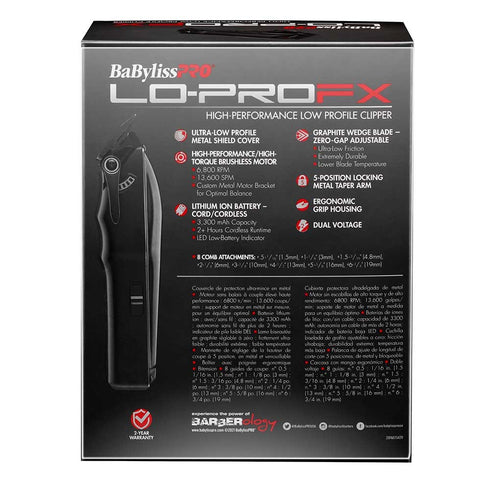 BaBylissPRO LoPROFX Low Profile Clipper Black